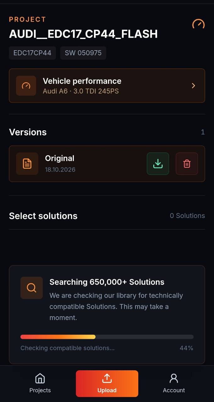 Search for compatible Solutions in ECU-Jobs Suite
