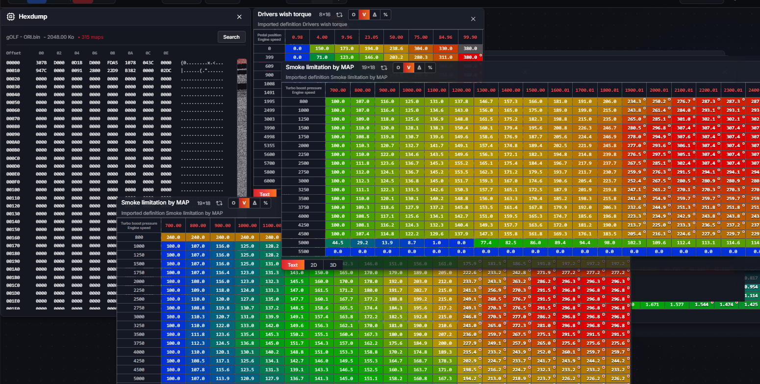 Kennfelder und Hexdump direkt im Browser bearbeiten